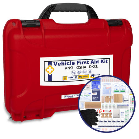 DOT Deluxe First Aid Kit Waterproof 909 Red By MFASCO