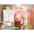 thumbnail image 6 of Snhomee Dresser with Clothes Rack White Dresser for Bedroom Dresser with 6 Fabric Drawers & LED Charging Station, 6 of 8