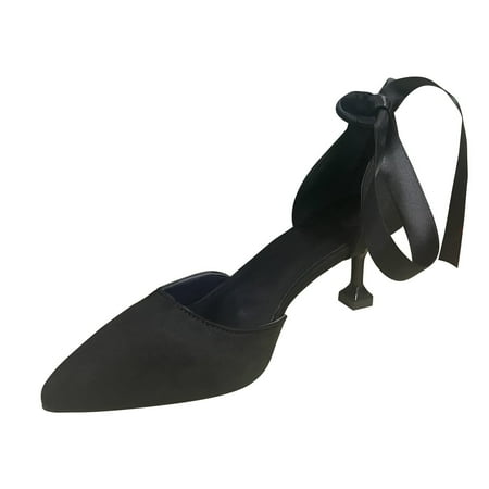 

adviiicd Pointed Lace Pumps Color High Women Solid Up Heels Toe Casual Shoes Single Women s Women Pumps Size 5.5