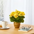 thumbnail image 4 of Nearly Natural Yellow 11" Geranium Artificial Plant in Ceramic Planter UV Resistant, 4 of 4