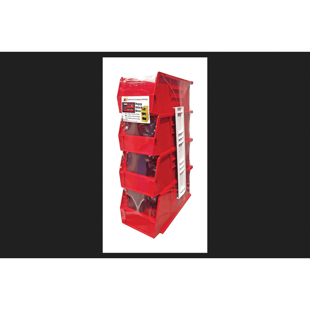 Quantum Storage Stack and Hang Bin 11 in. H x 51/2 in. W x 5 in. L Red