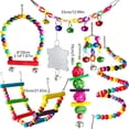thumbnail image 4 of Parakeet Toys Set, Colorful Bird Toys for Parakeets, Pet Bird Cage Hammock Swing Climbing Ladders Chewing Toy Mirror Hanging Bell Wooden Perch for Budgerigar, Conures, Love Birds (A), 4 of 10