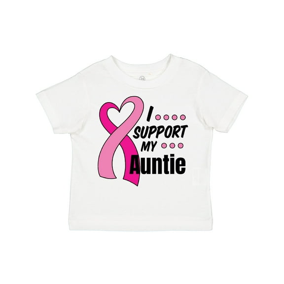 Inktastic Breast Cancer Awareness I Support My Auntie with Pink Ribbon Boys or Girls Toddler T-Shirt