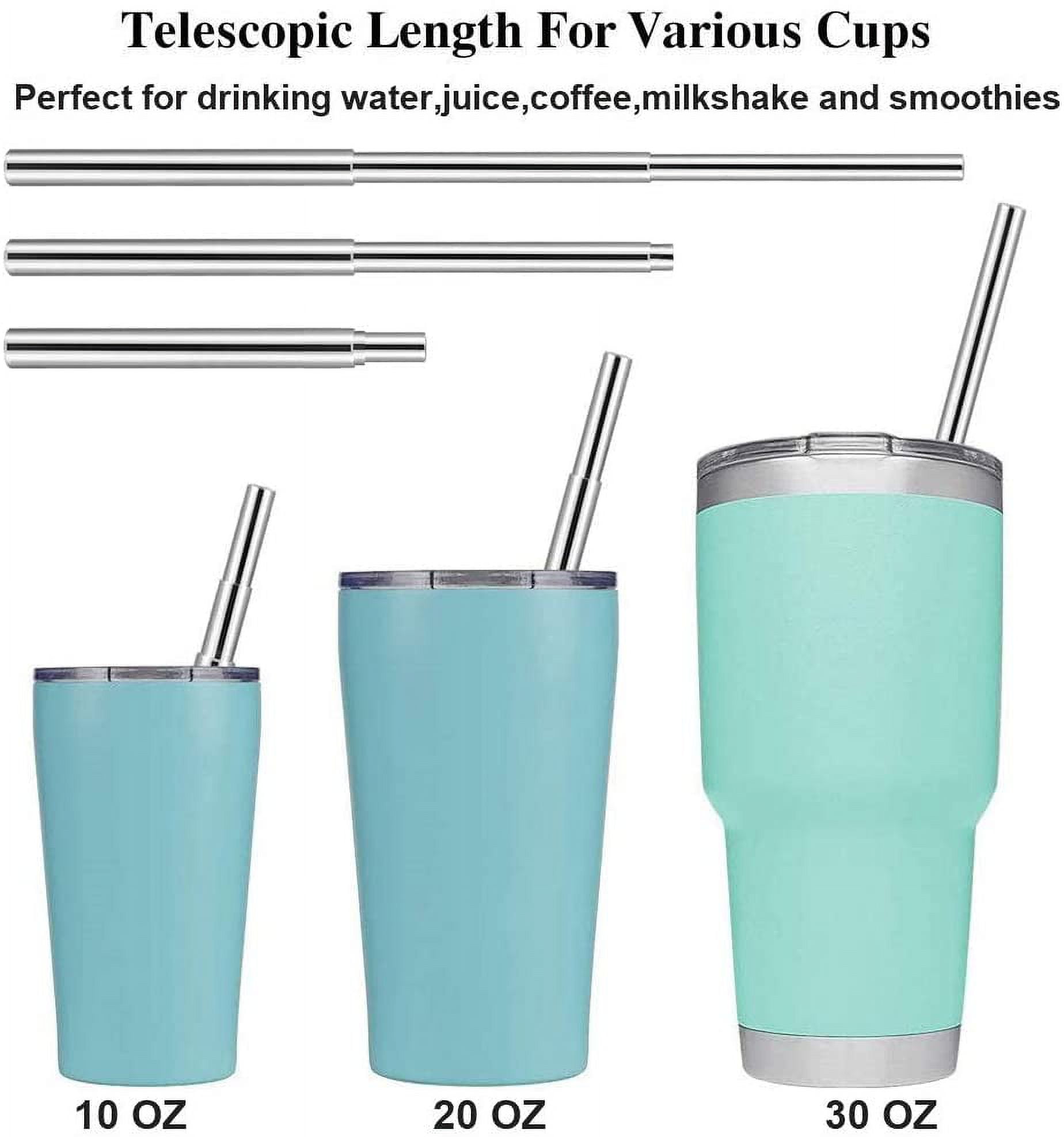 Vantic Collapsible Reusable Silicone Straws - 4Packs Portable Folding  Drinking Straw BPA Free with Travel Case & Cleaning Brush for 16 or 20 or  30 oz