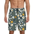 thumbnail image 2 of Rocae Flowers and Bee for Men's Soft Sleep Pajama Shorts, Waistband and Pockets, 2 of 9