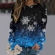 thumbnail image 2 of Gibobby Sudaderas para mujer navidad Sudadera casual de manga larga con cuello redondo y estampado de color degradado para mujer(Azul,M), 2 of 4