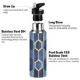thumbnail image 3 of Yayeee 20oz Insulated Water Bottle Double Wall Stainless Steel with Flip Straw Lid, Blue Hexagon Pattern, 3 of 7