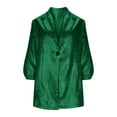 thumbnail image 5 of Ashirexll Summer Tops for Women, Solid Color Elegant Button Down 3/4 Sleeve Top Shirts, 5 of 7