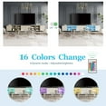 thumbnail image 2 of WAMPAT Set of 2 Mid-Century TV Stand with 16 Colors LED Light，Modern Entertainment Center with Door Storage and Open Shelf for up to 100 Inch TV, TV Console Table for Living Room, Beige, 2 of 7