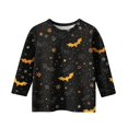 thumbnail image 4 of Abcomgle Girls Halloween Shirts Size 14 Spooky Bat Spider Graphic Tshirts for Kids Crewneck 3/4 Sleeve T-Shirts for Kid Girls Fall Funny Holiday Blouses for Girls,9-10 Years, 4 of 5