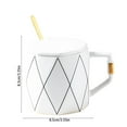 thumbnail image 3 of karymi Capacity 380ml Ceramic Mug Atmospheres Ceramic Mug Suit for Coffee Hot Chocolate Cool with Lid with Spoon Nice Gift Womens Gifts for Christmas Christmas Ornaments Christmas Decor, 3 of 6