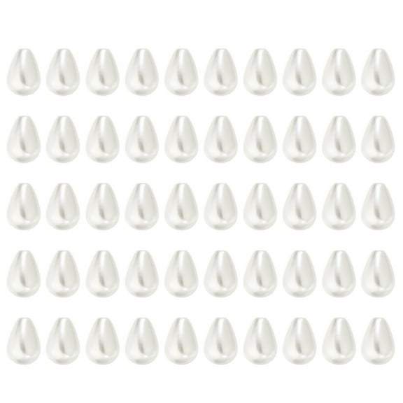 8x6mm Pearl Charm, 200Pcs Pearl Beads Teardrop Faux Pearl Pendant Charm for Jewelry Making Necklace, White