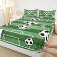 thumbnail image 4 of Erosebridal Boys Ball Games Kids Bed Sheets,Soccer Print T Alphabet King Sheets For Football Lovers 4pcs, 4 of 6