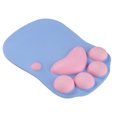 thumbnail image 1 of Alfombrilla de ratón con diseño de pata de gato y almohadilla para la muñeca, almohadillas de silicona suave, ergonómica y bonita, diseño azul, 1 of 5