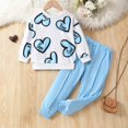 thumbnail image 3 of Mnyotv Girls 2 Piece Fall Winter Outfits Printed Long Sleeve T Shirt and Elastic Waisted Pants Size 3-4 Years, 3 of 6
