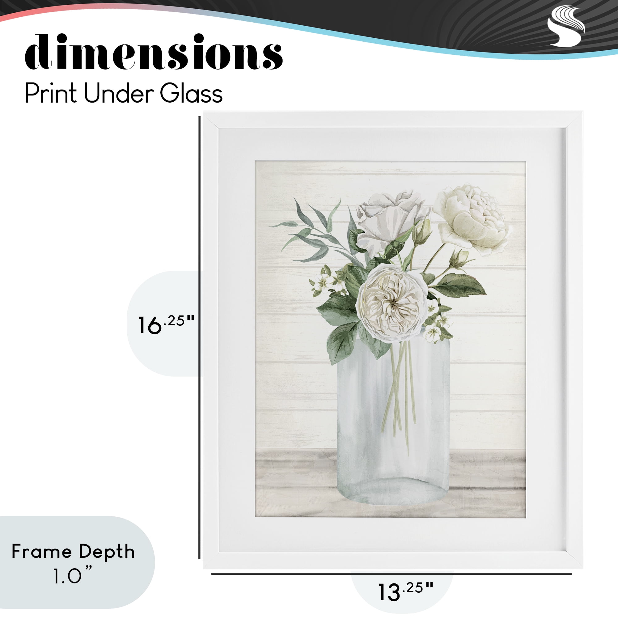 Stupell Industries Patience Flower Vase White Framed Print Under Glass, design by Kim Allen