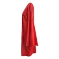 thumbnail image 3 of Sunloudy Vestido de talla grande para mujer, manga acampanada, cuello en V, contraste de color, rayas onduladas, vestidos ajustados Sunloudy XL 2XL 3XL 4XL 5XL, 3 of 7