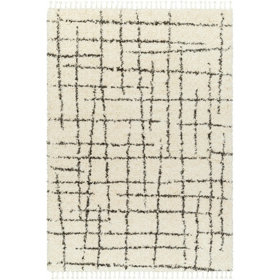 Hauteloom Hodor Living Room, Bedroom Area Rug - Plush Pile - Beige, Gray - 9'2" x 12'