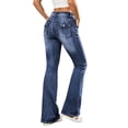 thumbnail image 3 of ATOYSOY Women's Flare Bottom Jeans High Waisted Wide Leg Jeans Stretchy Denim Pants, 3 of 7