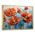 thumbnail image 2 of Designart "Tranquil Poppies Blue and Red" Floral Framed Wall Art - Traditional Red Poppies Bedroom Framed Canvas Wall Art, 2 of 6