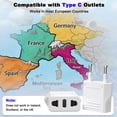 thumbnail image 5 of Sherry European Plug Adapter Power Converter, Travel from USA US to EU Europe, European Travel Plug Adapter, International Outlet Adaptor, America to Euro Outlets, Type C 4-Pack White, 5 of 5