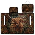 thumbnail image 5 of Whosucclay Highland Cow Camo Quilted Golf Cart Seat Covers, 51.18 x 30.3 inches 4 Convenient Pockets Seat Towel Cover with Reusable, 5 of 9