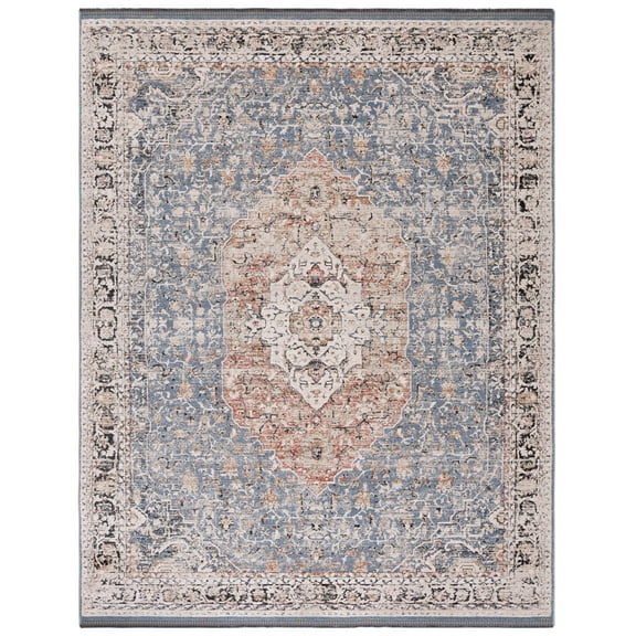 SAFAVIEH Vivaldi Zoolander Medallion Area Rug, Blue/Rust, 8' x 10'