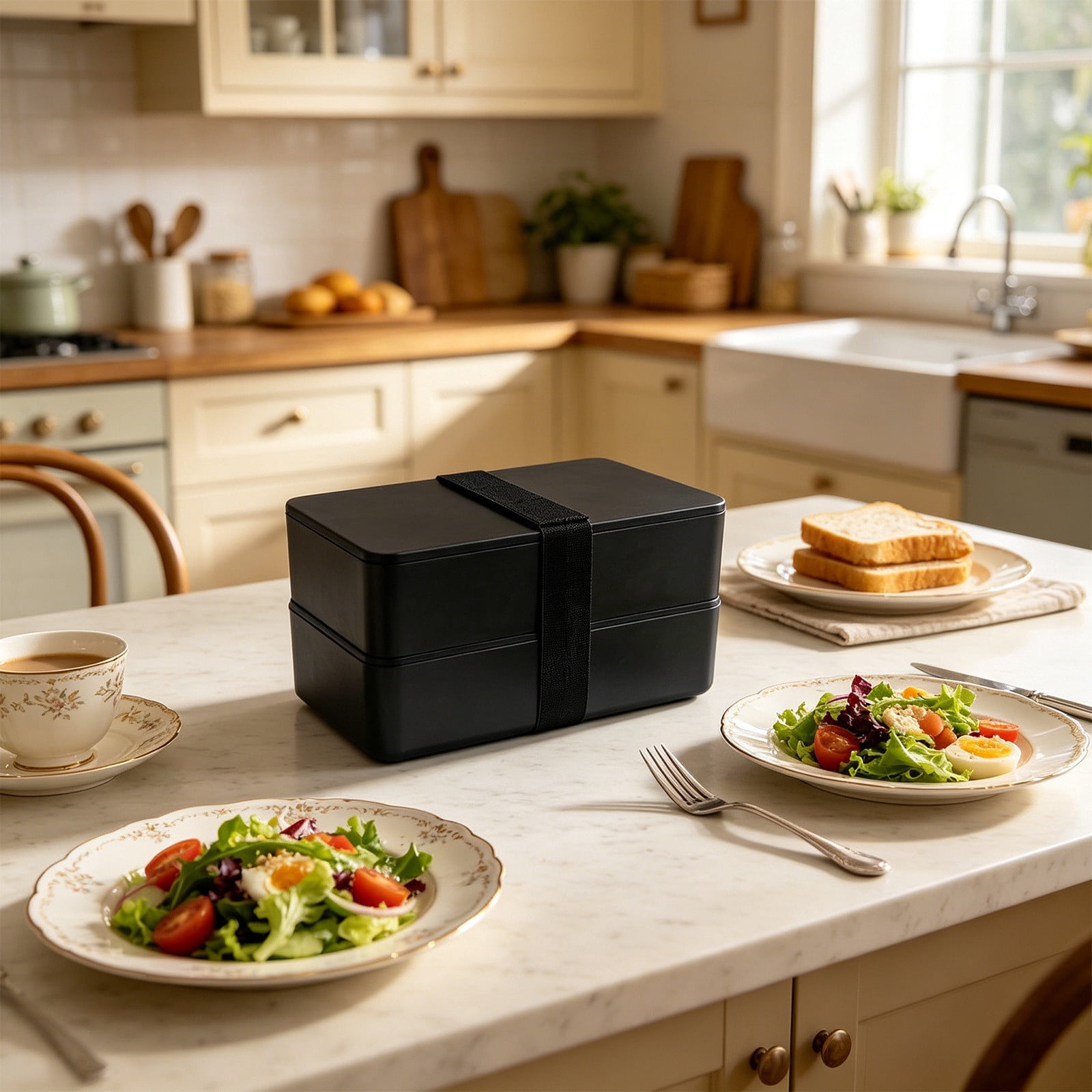 Werulen Square Insulated Bento Box Leakproof Secure Sealed,Home Office Picnic Meal Food Storage,Lunch Box Container,Insulated Food Case,Meal Storage Accessory
