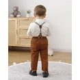 thumbnail image 6 of ZOEREA Toddler Baby Boy Suit Clothes Gentleman Wedding Outfits Long Sleeve Dress Shirt + Suspender Pants + Bowtie 1-5T, 6 of 7