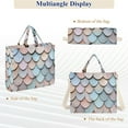 thumbnail image 6 of FORMRS Womens Corduroy Tote Bag Crossbody Shoulder Handbag with Pocket, Blue Shimmering Pattern, 6 of 7