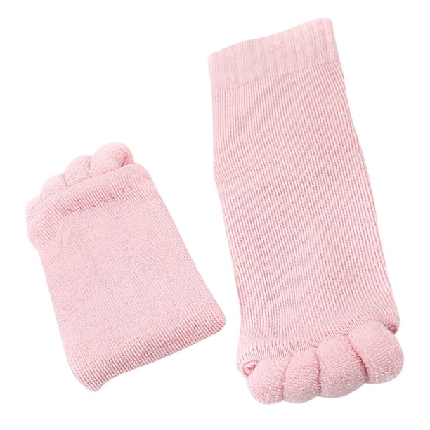 Soidarity 1 par de calcetines transpirables de algodón para pedicura, amigables con la piel, lavables, todo incluido, calcetines de alineación Cuidado de los pies Rosa