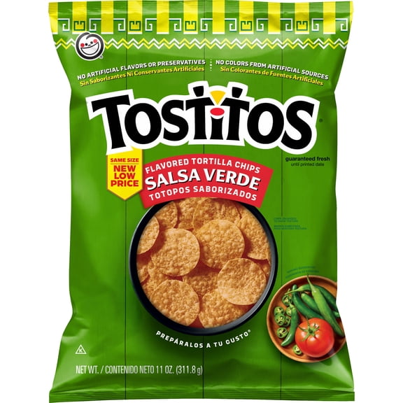 Tostitos Tortilla Chips Salsa Verde, 11 oz Bag