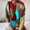 Khaki, variant on E-STYLE Women's Stitching Geometric Print Sweater Casual Long-Sleeved Pullover,Blue,L