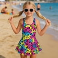 thumbnail image 3 of Uorisanigo Girls Swimsuits One Piece Sleeveless Purple Mermaid Scale Back Strap Beach Swim Dress Sleeveless Bathing Suits Beach Vacation, Size 3-4, 3 of 6