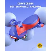 FanttikRide N7 Pro Electric Wiggle Car, Rechargeable Battery, 2-Speed, Anti-Rollover, Flashing Wheels, Bluetooth, Kids Car for Ages 3+, 150 lbs, Blue