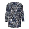 thumbnail image 6 of VBVC Women's 3/4 Sleeve Vintage Floral Tops,Ladies Lightweight Boho Pullover,Workout T-Shirts for Women,Multicolor,Size M, 6 of 6