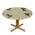 thumbnail image 3 of JRXY Floral Tablecloth Round  Swallow Butterfly Meadow Table Cover,Red Flowers Round Tablecloth Print Polyester Waterproof Washable Stain Table Cover for Kitchen Dining Room Wedding Party 48x48in, 3 of 7