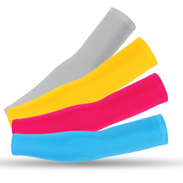 2Pcs Ice Silk Basketball Arm Guards Sun Protection Ice Silk Sleeves Extended Riding Sleeves Sports Protective Gear