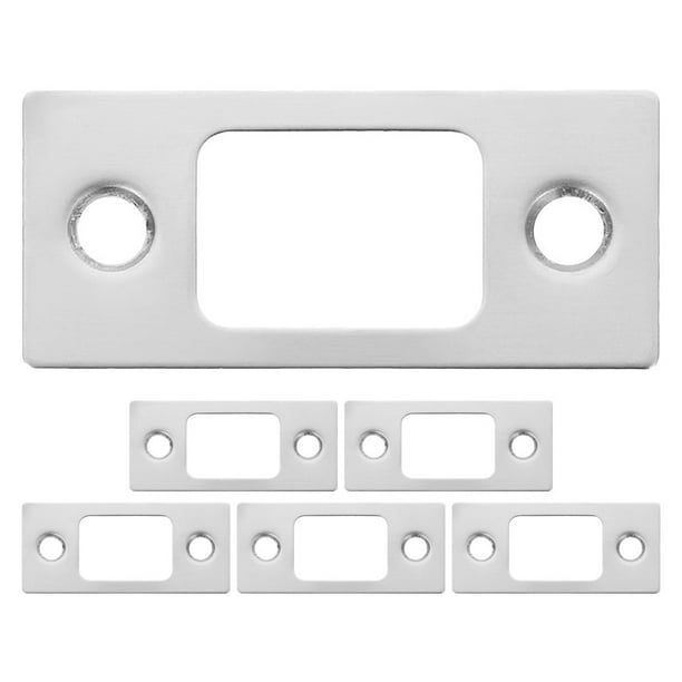 6 piezas de placa de cerrojo de seguridad de acero inoxidable para puerta corredera, cerradura de seguridad de níquel satinado
