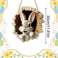 thumbnail image 3 of Wooden Easter Door Sign, Easter Bunny Wall Decor, Rustic Wooden Bunny Sign for Spring & Easter, Cute Bunny Door Hanger, Farmhouse Easter Bunny Wall Art for Home, Porch, or Wreath Attachment, 3 of 5