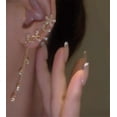 thumbnail image 5 of Zircon Leaf Tassel Ear Cuff Clip - Shiny Zircon Flower Tassel Ear Clip, Fashion Water Drop Metal Earrings, No Piercing Wrap Jewelry Earring for Women, 5 of 6