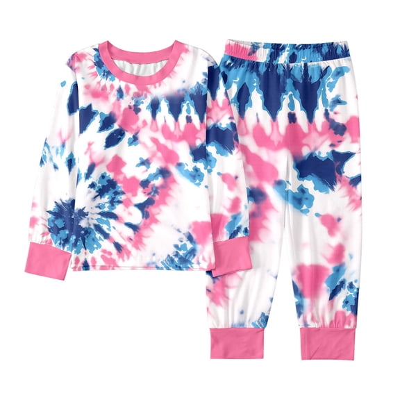 RUTAYY Children Girls Outfit Sets Long Sleeve Round Neck Pullover and Pants Soft Cozy Loungewear 2 Piece Versatile Travel Sets