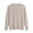thumbnail image 4 of Tianiyouqing Women's 100% Pure Merino Wool Long Sleeve V-Neck Sweater - Soft, Warm, and Stylish Winter Knit Pullover Camel XL, 4 of 4
