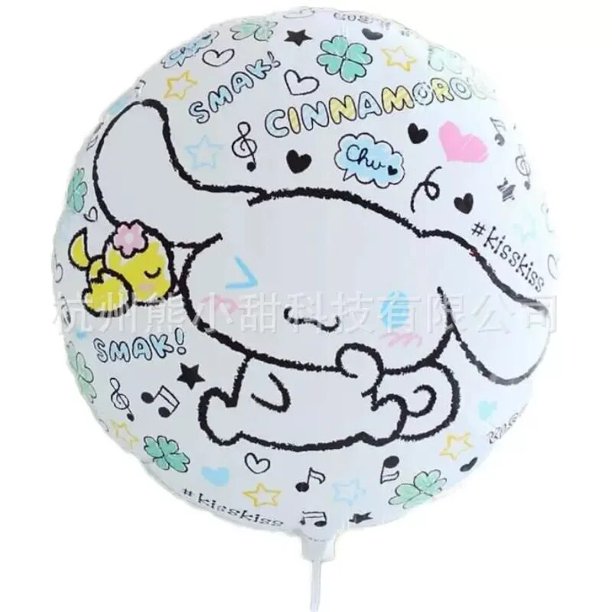 Sanrio-Globo de membrana de aluminio de dibujos animados para niños, decoración de fiesta de cumpleaños Kawaii, Pom, Kuromi, Cinnamoroll, Kitty, Melody