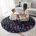 thumbnail image 3 of Purple Halloween Ghost Pumpkin Skull Pattern Round Blanket,Comfortable Soft Flannel Throw Blanket,All Season,Warm Lightweight Blankets for Sofa Bed Couch Living Room Chair 47"x47", 3 of 5