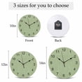 thumbnail image 6 of Wall Clock Sage Green Linen Texture Clocks PVC Silent Non-Ticking Battery Operated Decorative Farmhouse Solid Color Round Clock for Home Living Room Kitchen Bedroom Office School Wall Decor 14 Inch, 6 of 9
