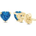 thumbnail image 3 of NYS Jewellrs 14K Yellow Gold Plated 925 Sterling Silver 1.50 Ct Heart Cut Blue Topaz Wedding Engagement Push Back Stud Earring's For Women's, 3 of 3