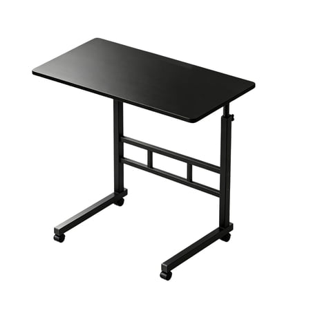 SUSUZI Adjustable Rolling Laptop Desk with Wheels C-Shaped Bedside Computer Desk Mobile Workstation for Sofa Bedroom Home Office and Small Spaces Black
