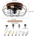 thumbnail image 3 of Miumaeov 18" Ceiling Fans with Lights Remote Control, Caged Bladeless Ceiling Fan with 3 Wind Speed Timer Control, Enclosed Flush Mount Low Profile Ceiling Fan for Kitchen Bedroom, Black, 3 of 9