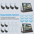 thumbnail image 3 of Hiseeu Security Camera System with 10.1'' Monitor, 1TB Hard Drive, 10 Channel NVR, 4Pcs Wireless Wi-Fi with Audio Recording, Waterproof, Night Vision, Home Security Camera (Supports Only 2.4Ghz WiFi), 3 of 10